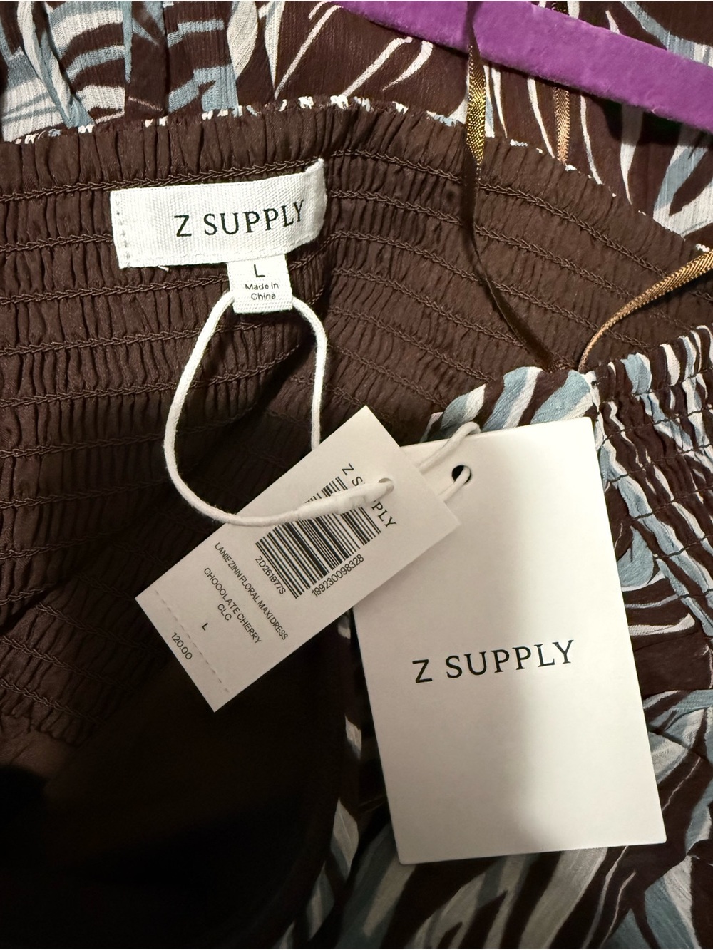 Z Supply Lanie Zinn Floral Maxi Dress - Brown & Light Blue - Picture 6 of 9